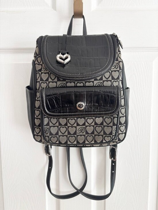 BRIGHTON Julia Signature Heart Small Backpack & Coin Pouch in Brown main image 15
